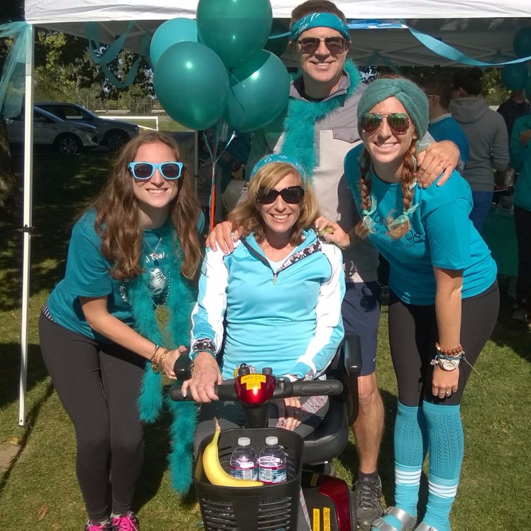 Staudinger family at the Teal and Toe Walk for Ovarian Cancer Awareness in 2015