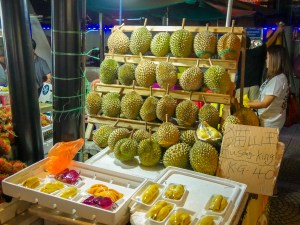 Durian fruit stand in Jalan Alor (market) Kuala Lumpur