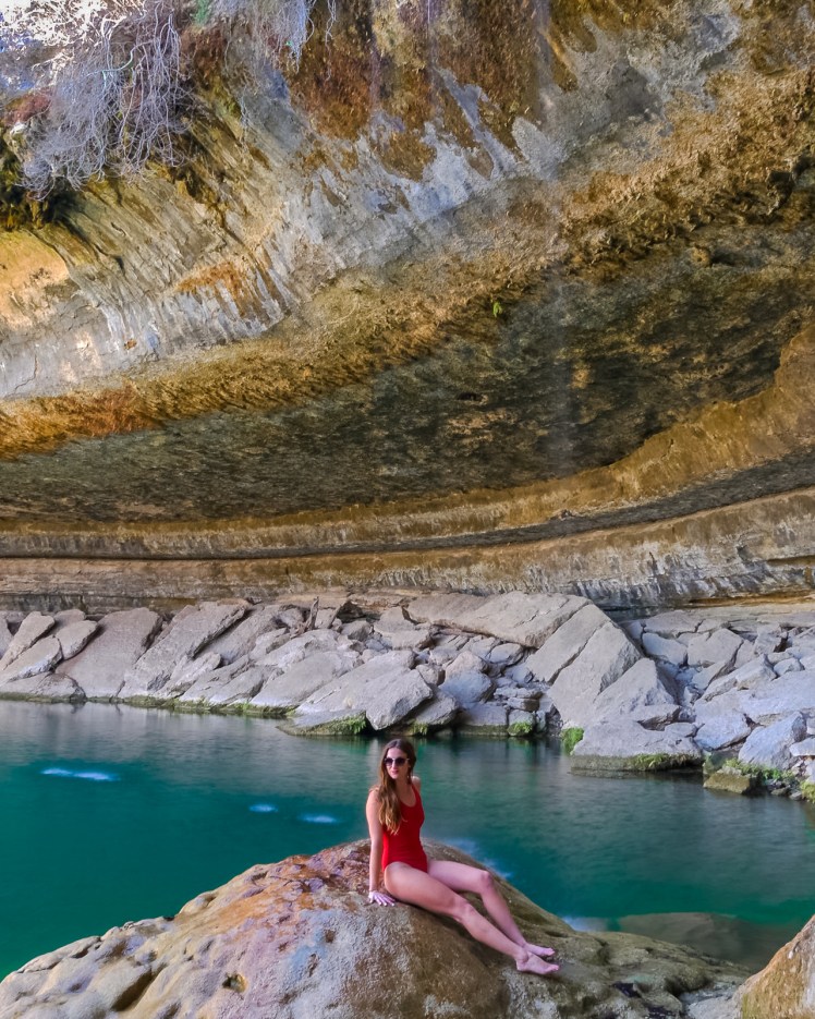 Travel girl Hamilton Pool Preserve 