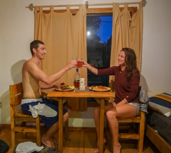 Valentine's Day dinner in our Airbnb