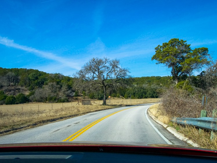 Country road to Hamilton Pool Preserve