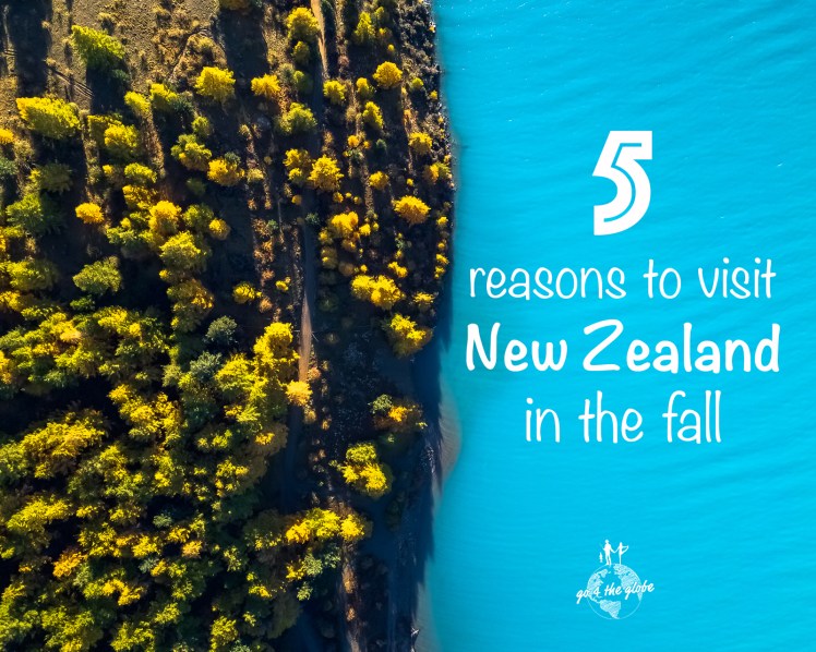 Drone shot of Lake Tekapo in the fall