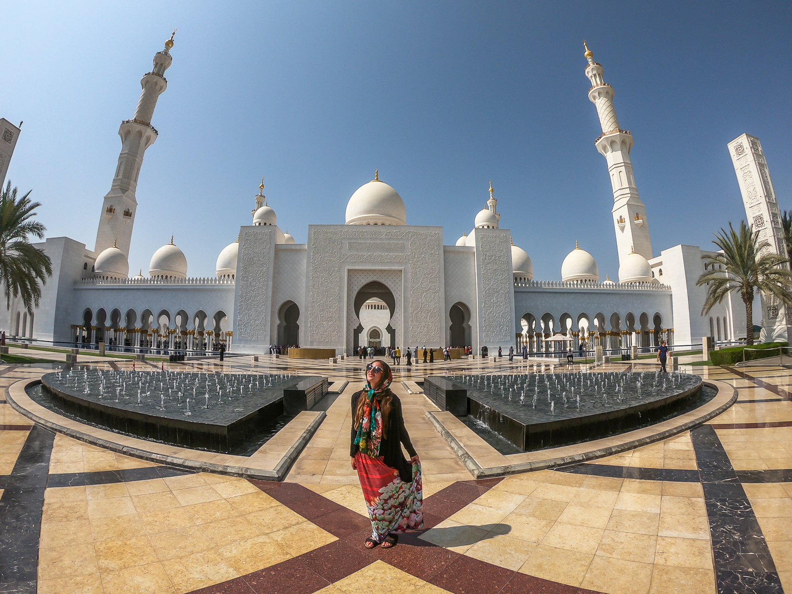 In front of Sheikh Zayed Grand Mosque