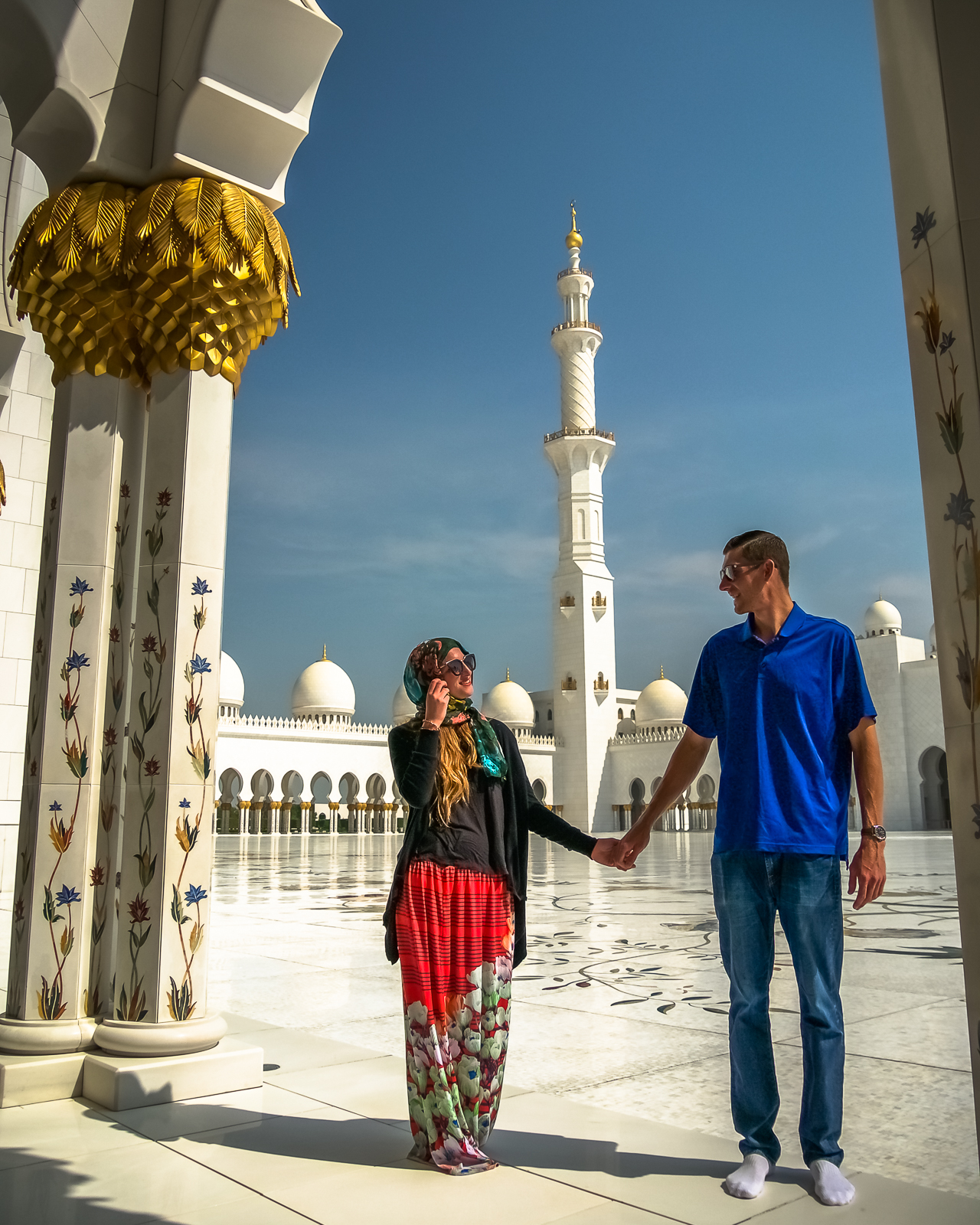 Inside the Sheikh Zayed Mosque in Abu Dhabi