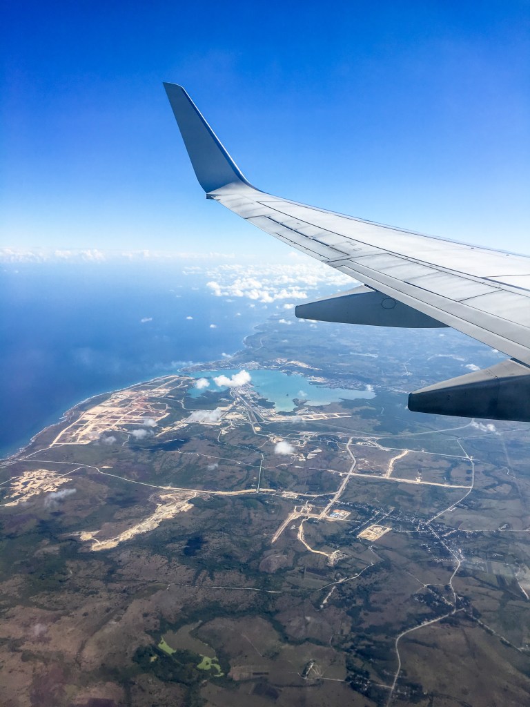 First view of Cuba from the airplane