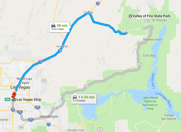 How Far Is Valley Of Fire From Las Vegas